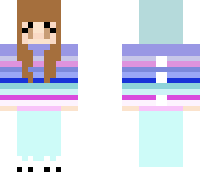 rainbow blue cute kawai dinosaur anime girl
