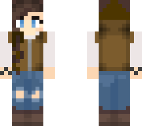 side of head shaved - brown leather vest