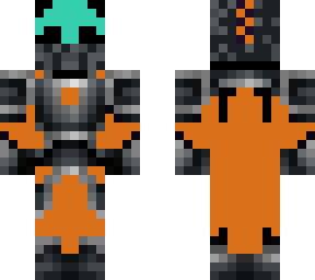 blue skined evil panda with orange armor