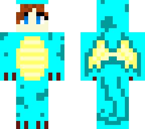 cute spotted dragon onesie - cyan - girl