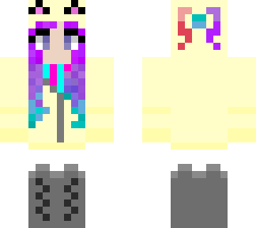 edit 1 banana colored jacket girl purple and blue hair boots hoodie