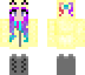 edit 2 banana colored jacket girl purple and blue hair boots hoodie