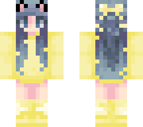 banana sweater purple and blue haired cute pastel kawaii girl