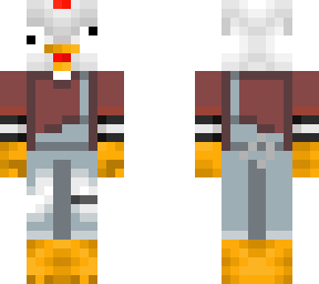 derpy chicken in overalls