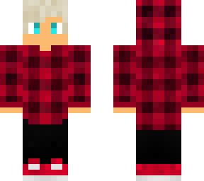 blond male in plaid hoodie