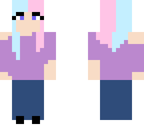 blue and pink hair girl