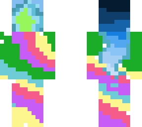 blue haired rainbow goddess