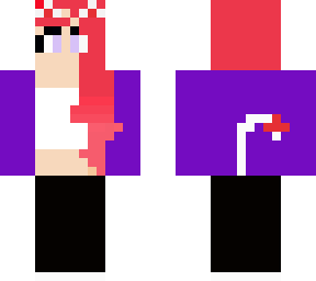 white meifwa with red hair and crop top