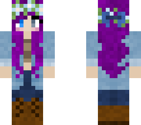 purple hair and flower crown