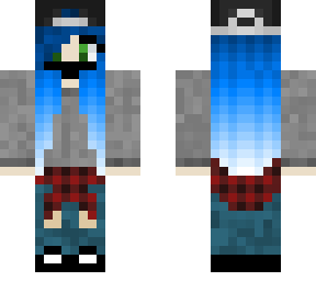 blue haired tomboy