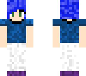 short blue haired girl curly hair