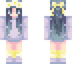 blue haired flower girl