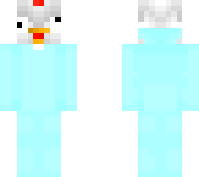 derpy chicken in blue onesie