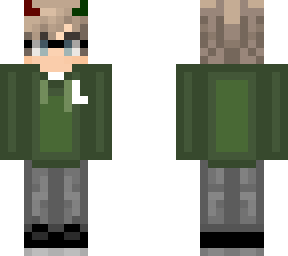 blond boy with green sweater