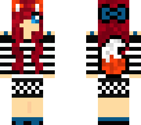 fox girl blue bow