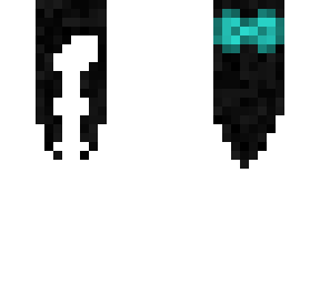 black hair with blue bow