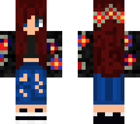 red head with flowers