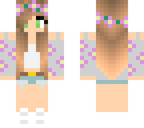 purple flower crown girl