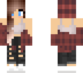 skater girl with a flannel and beanie