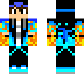 cool boy with flames