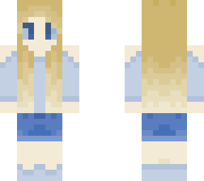 blonde in blue
