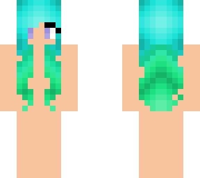 blue/green haired girl base skin