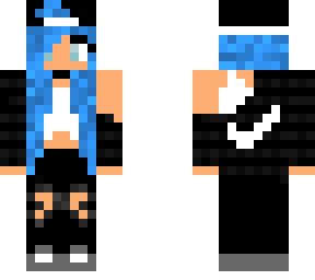 Blue haired nike girl | Minecraft Skin