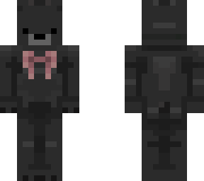 black bear with red ribbon