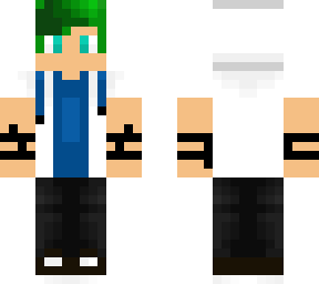 green hair dude white hoodie dragon navy top