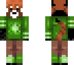 it's a red panda in green