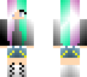 mint/pink haired girl skin