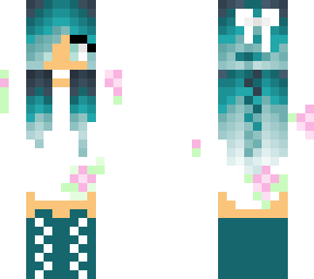 pink rose and teal girl