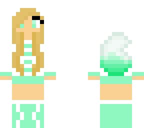 mint green fox girl