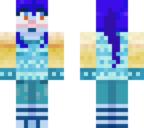 shy blue girl