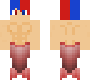 blue ad red merman
