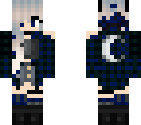 cute moon girl with four stripes on the arms and legs