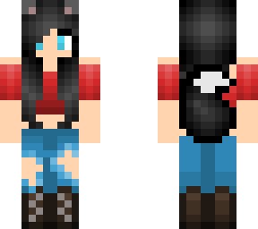 cute black haired wolf girl