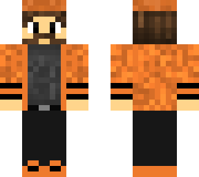 orange jacket w/ hat and beard
