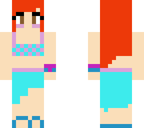 redhead /w plaid swimsuit