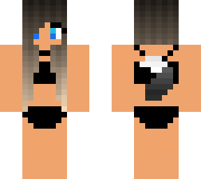 female wolf pack leader in a black swim suit