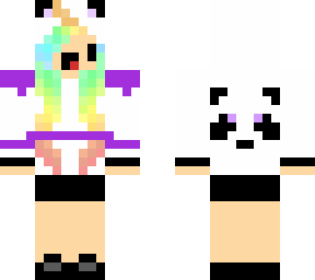panda corn with pastel rainbow hair