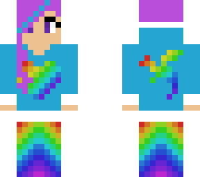 Rainbow Dragon girl original skin | Minecraft Skin