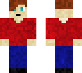 red teen with headphones