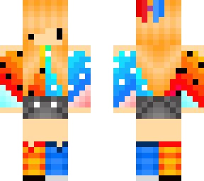 half fire half water chibi girl