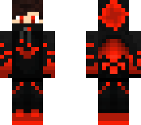 red boy with scull in red