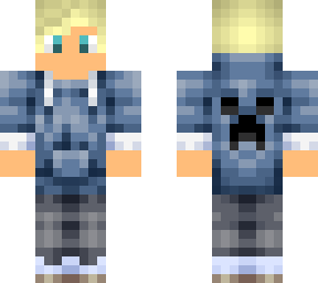blonde blue creeper jacket man