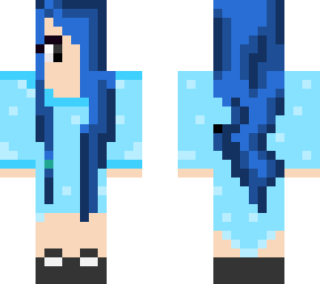 girl in bleu dress