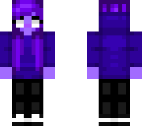 purple girl with hood on