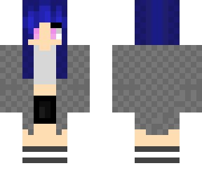 cute navy blue haired girl with braids!!