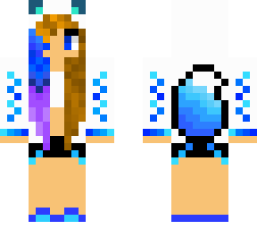 blue haired fox girl